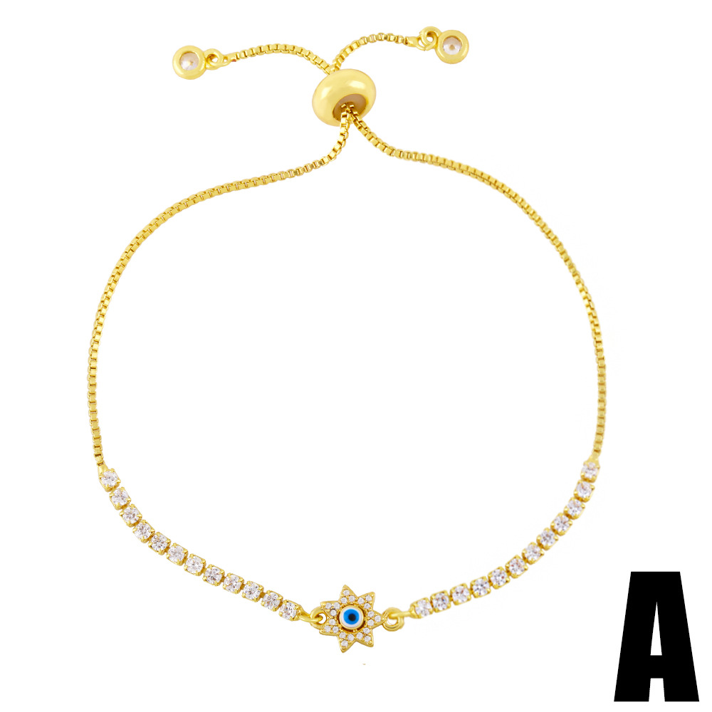 Heart Shape Copper Bracelet For Women Featuring Splicing Design With 18K Gold Plated Finish And Artificial Gemstones Inlay 2