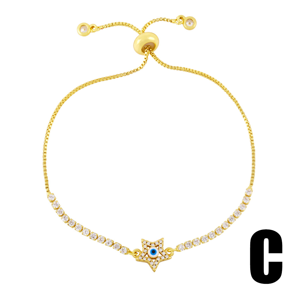 Heart Shape Copper Bracelet For Women Featuring Splicing Design With 18K Gold Plated Finish And Artificial Gemstones Inlay 4