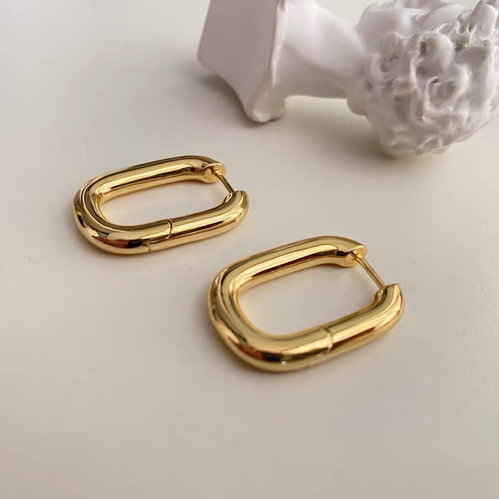 Exaggerated U Shape Earrings For Women In Titanium Steel With Titanium Steel Ear Pins