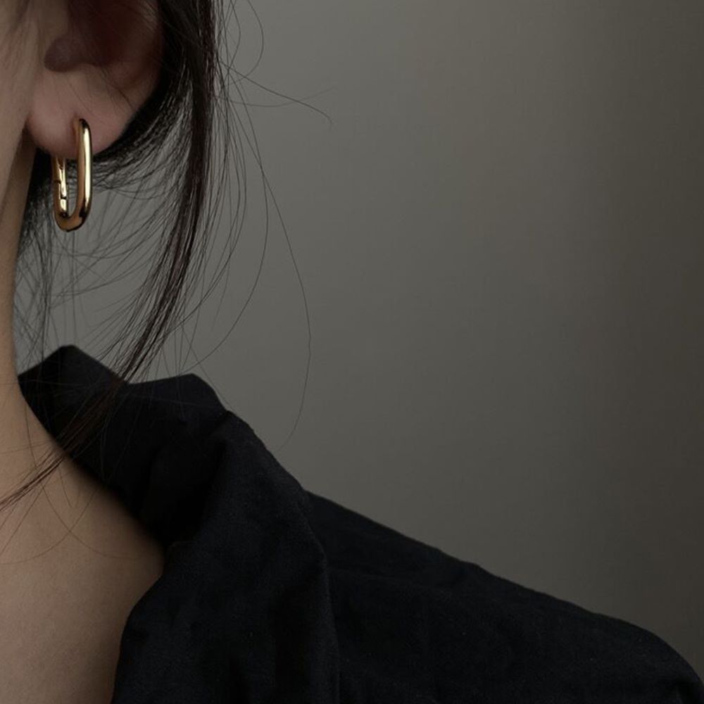 Exaggerated U Shape Earrings For Women In Titanium Steel With Titanium Steel Ear Pins 3