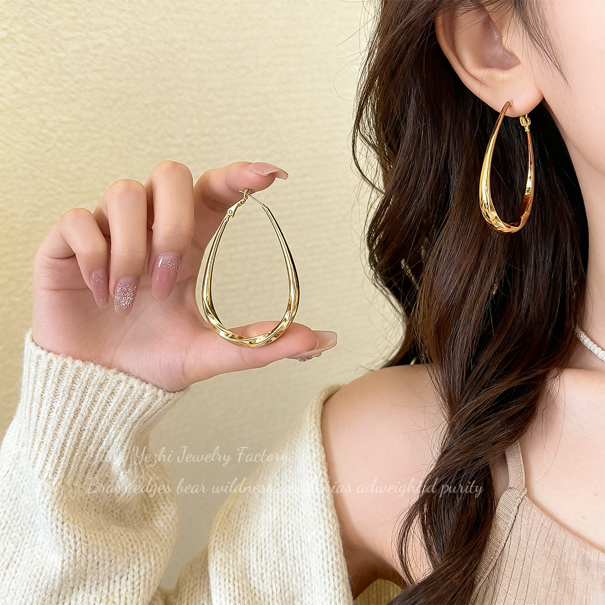 Exaggerated Water Droplets Earrings For Women In Silver Copper Design