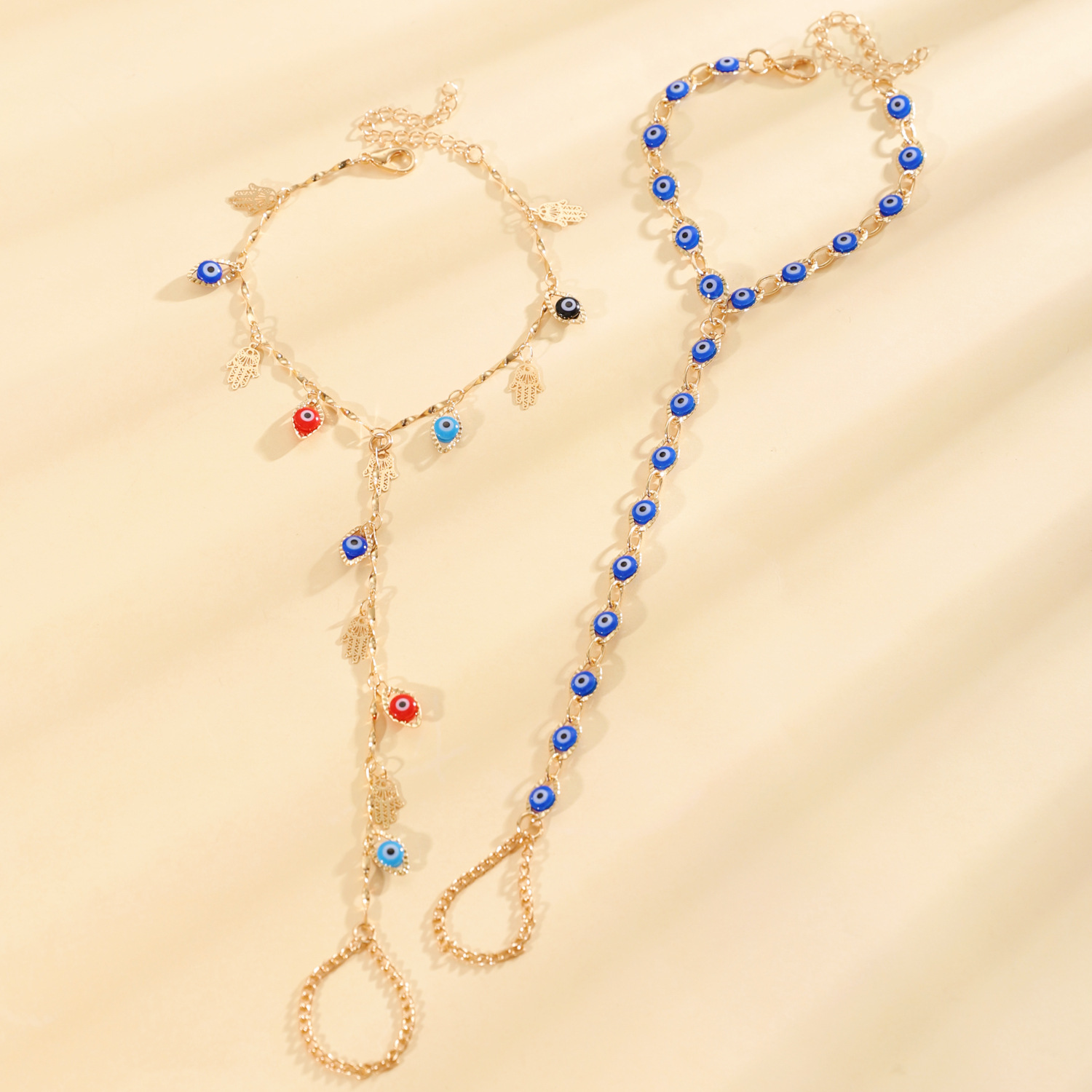 Eye Pattern Women's Bracelet With Copper Chain And Copper Pendant, Electroplated With KC Golden Plating 2