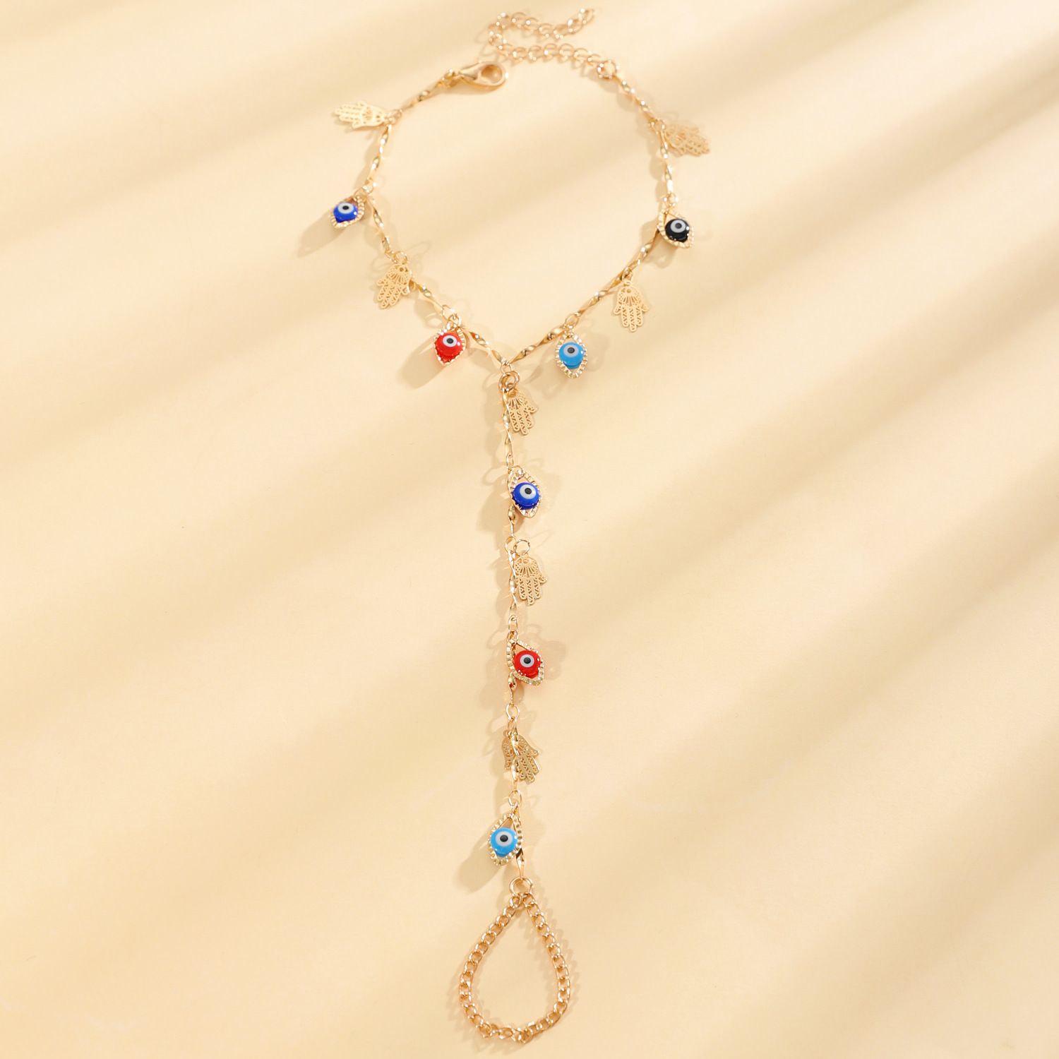 Eye Pattern Women's Bracelet With Copper Chain And Copper Pendant, Electroplated With KC Golden Plating 3