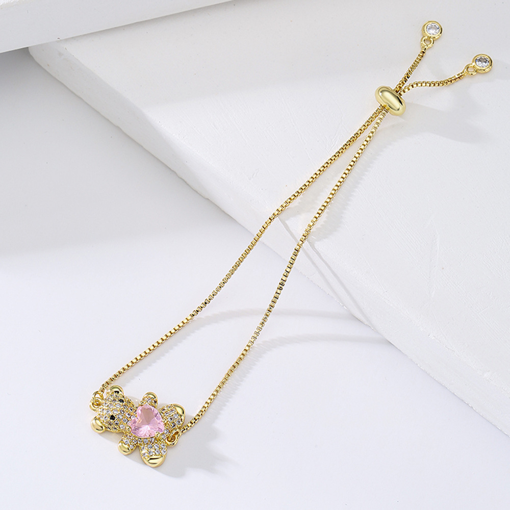 Geometric Copper Bracelet For Women With Zircon Inlay Featuring Cute Design 2