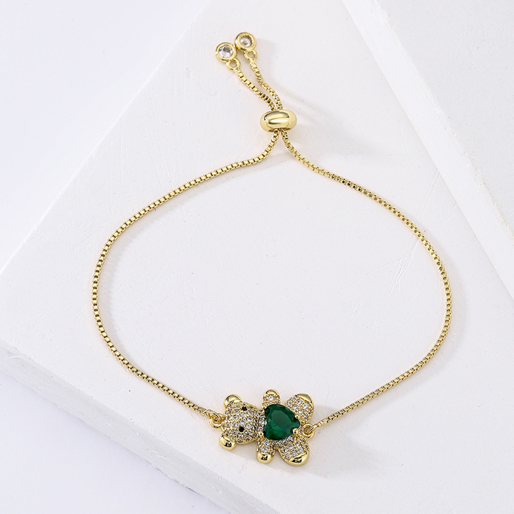 Geometric Copper Bracelet For Women With Zircon Inlay Featuring Cute Design 3