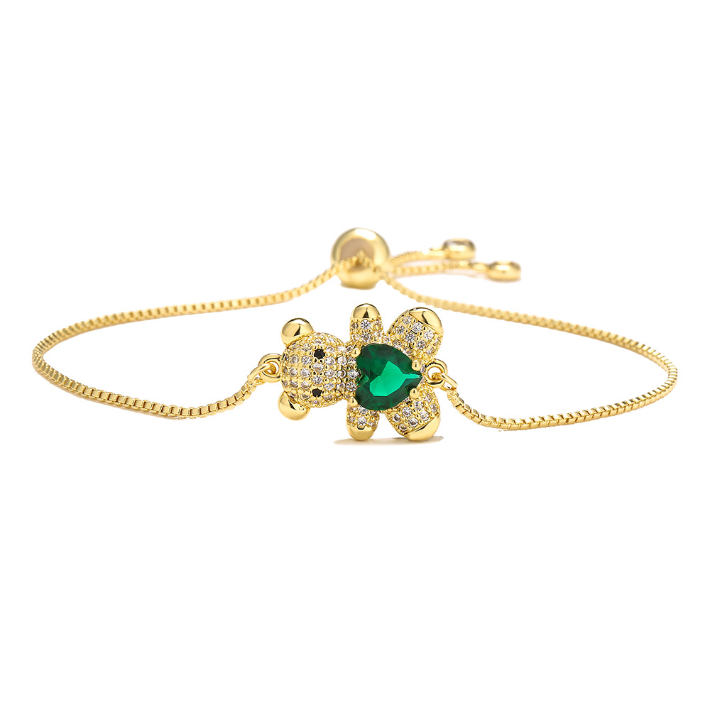 Geometric Copper Bracelet For Women With Zircon Inlay Featuring Cute Design 4