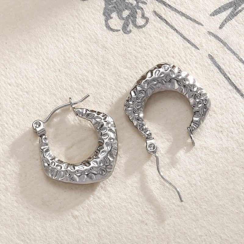 C Shape Hoop Earrings For Women, Waterproof Non Tarnish 304 Stainless Steel With PVD Coated 18K Gold Plated Finish 3
