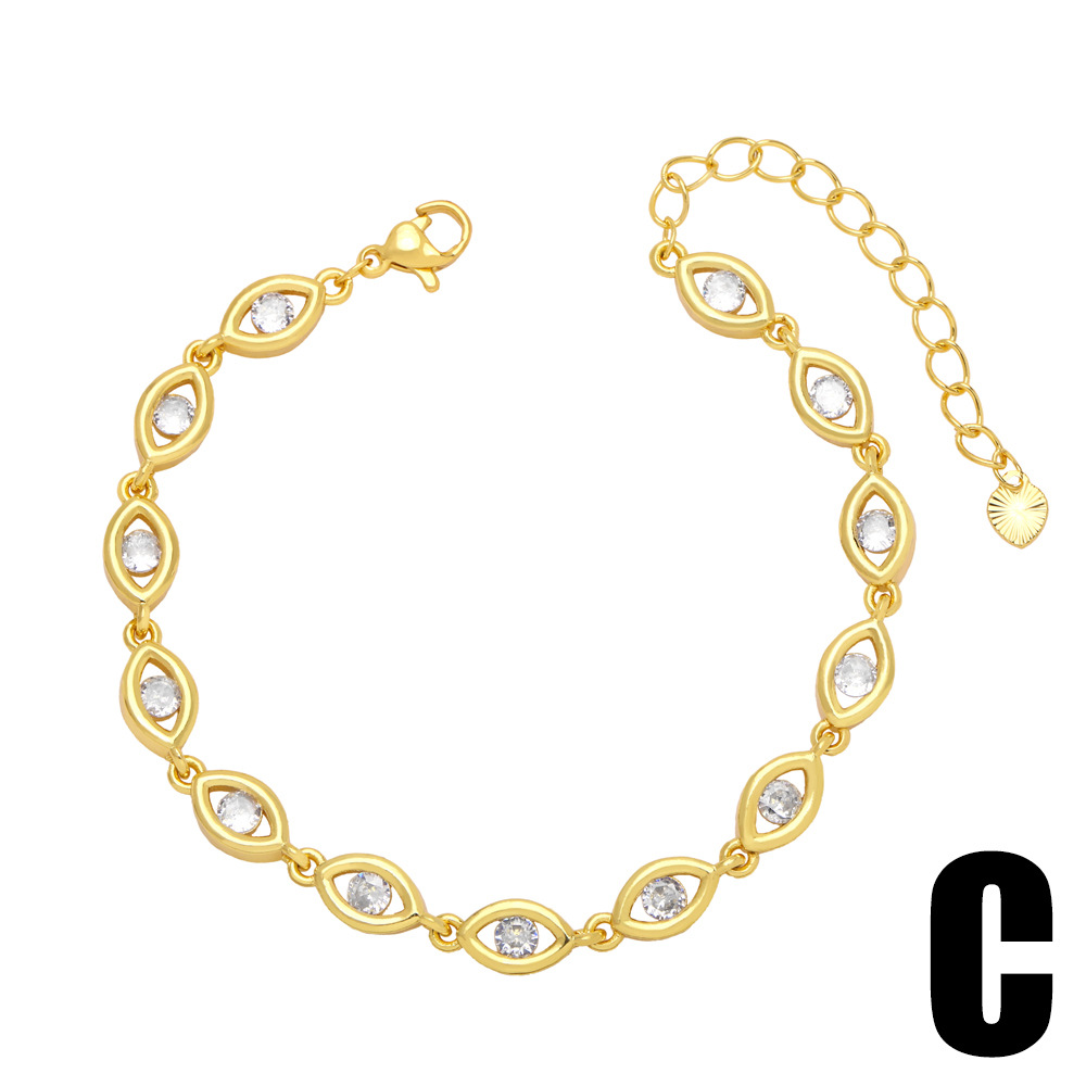 Cartoon Character Copper Bracelet With Zircon Inlay, 18K Gold Plated Design For Women 2