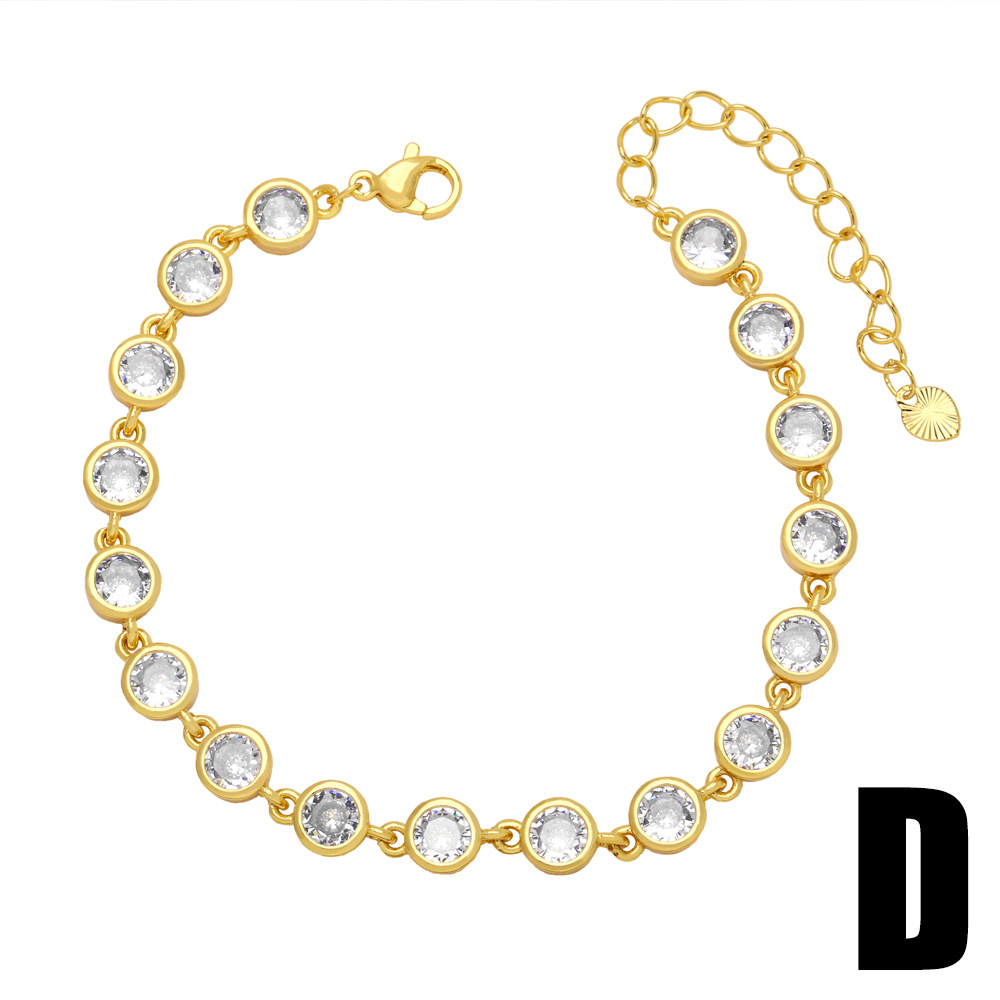 Cartoon Character Copper Bracelet With Zircon Inlay, 18K Gold Plated Design For Women 5