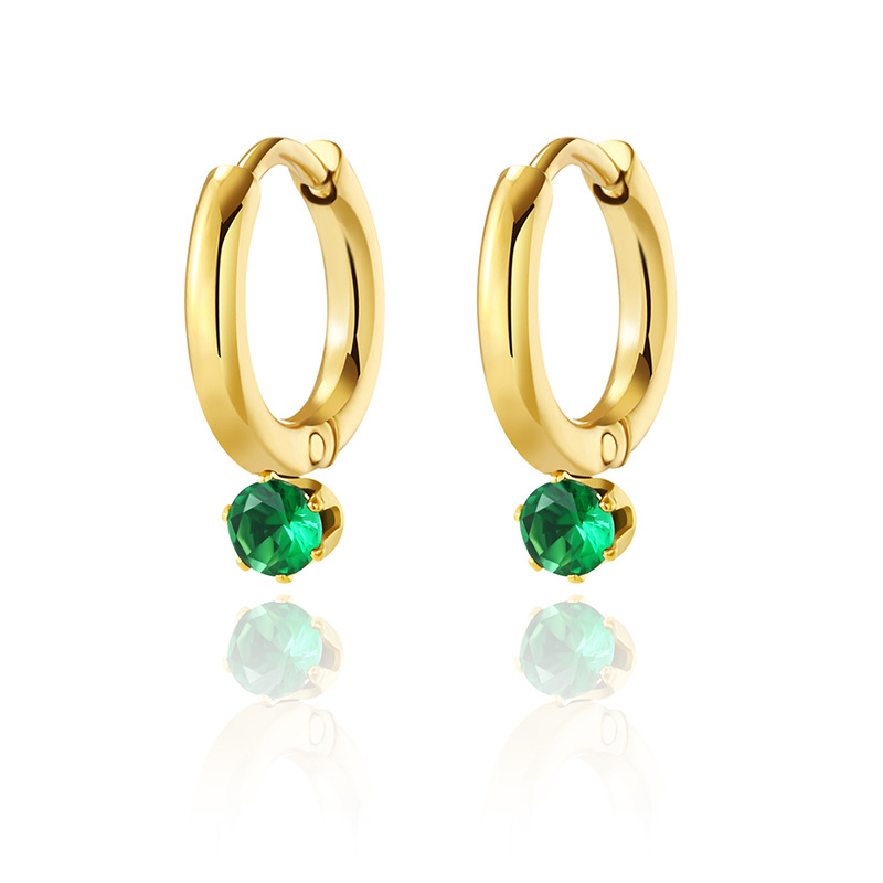 Geometric Earrings For Women, Waterproof Non Tarnish 304 Stainless Steel With 18K Gold PVD Coating And Zircon Inlay 4