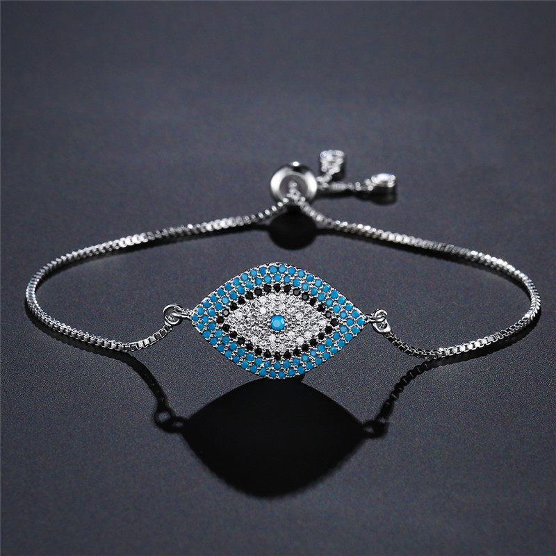 Devil's Eye Copper Bracelet For Women With Zircon Inlay, Fashion Style, Perfect For Anniversary 2