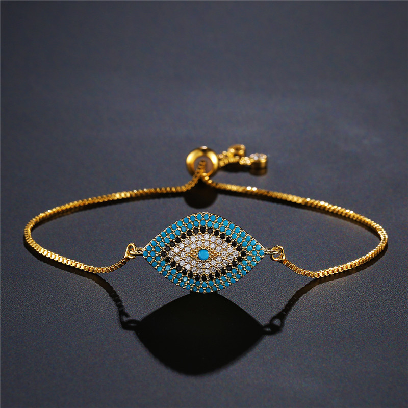 Devil's Eye Copper Bracelet For Women With Zircon Inlay, Fashion Style, Perfect For Anniversary 3