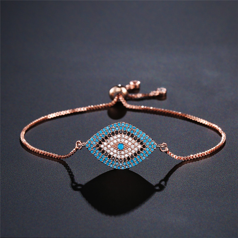 Devil's Eye Copper Bracelet For Women With Zircon Inlay, Fashion Style, Perfect For Anniversary 4