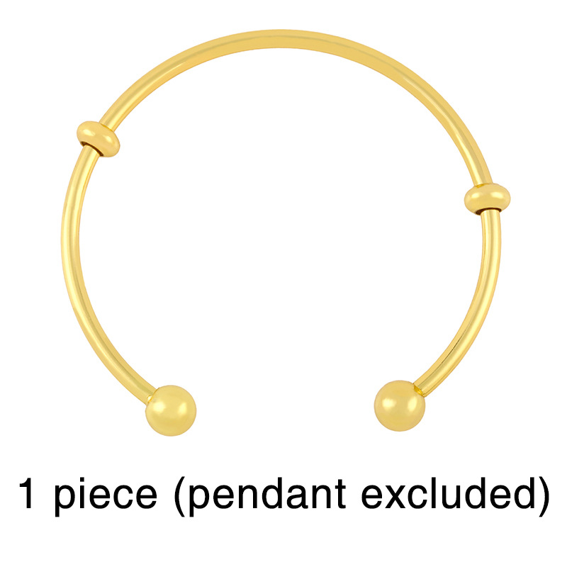Copper Letter Bracelets For Women Featuring 18K Gold Plated Design With Artificial Gemstones Inlay 3