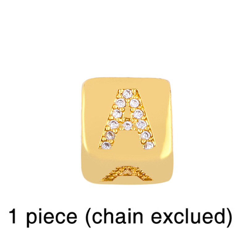 Copper Letter Bracelets For Women Featuring 18K Gold Plated Design With Artificial Gemstones Inlay 4