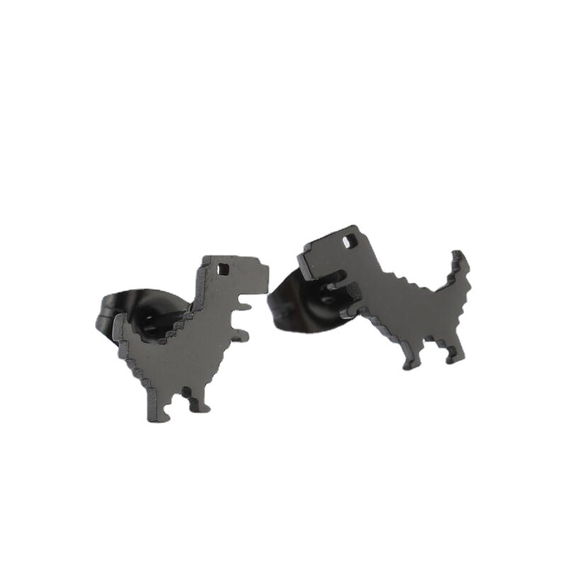 Dinosaur Waterproof Non Tarnish Earrings For Women With 316 Stainless Steel Ear Pins, 18K Gold PVD Coated 304 Stainless Steel 3