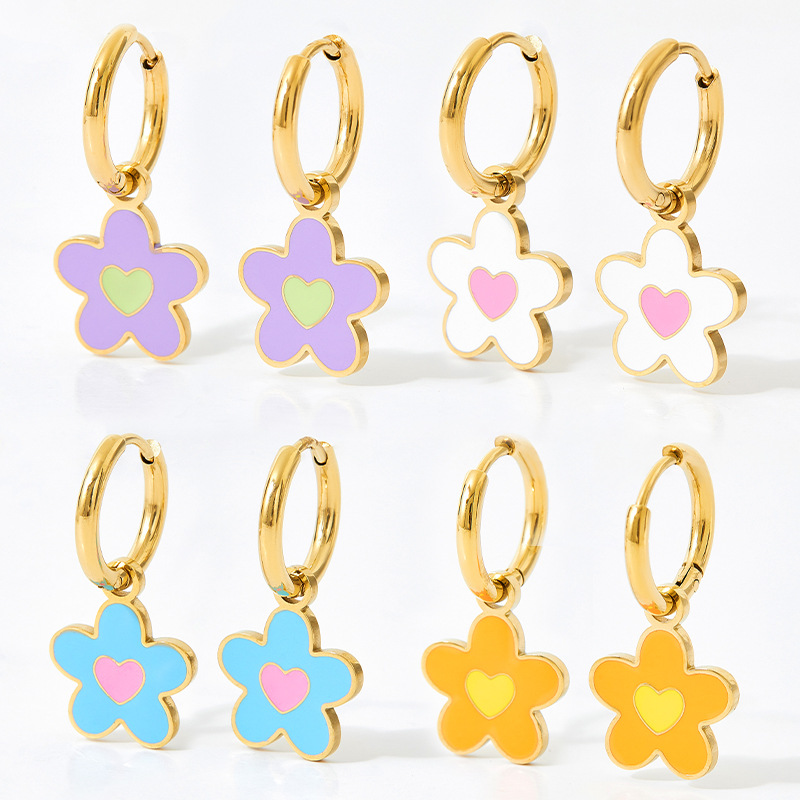 Geometric Electroplated Earrings For Women In 304 Stainless Steel With Real Gold PVD Coating And Stone-Free Inlay 2