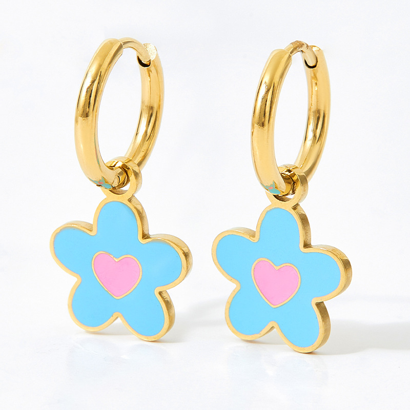 Geometric Electroplated Earrings For Women In 304 Stainless Steel With Real Gold PVD Coating And Stone-Free Inlay 4