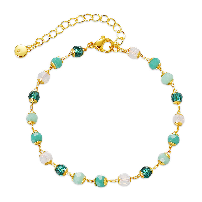 Geometric Copper Bracelet For Women With Metal Design Featuring 18K Gold Plated Finish And Acrylic Inlay 3