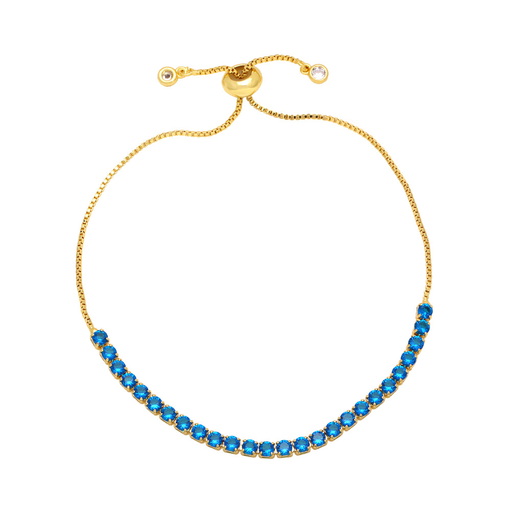 Geometric Inlay Bracelets For Women In Copper With 18K Gold Plated Water Plating And Zircon Inlay 4