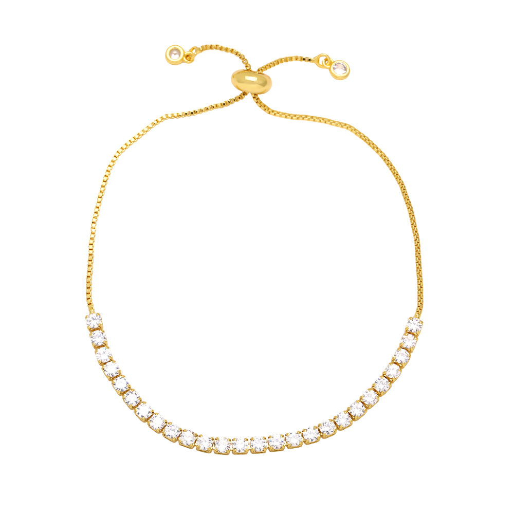 Geometric Inlay Bracelets For Women In Copper With 18K Gold Plated Water Plating And Zircon Inlay 6