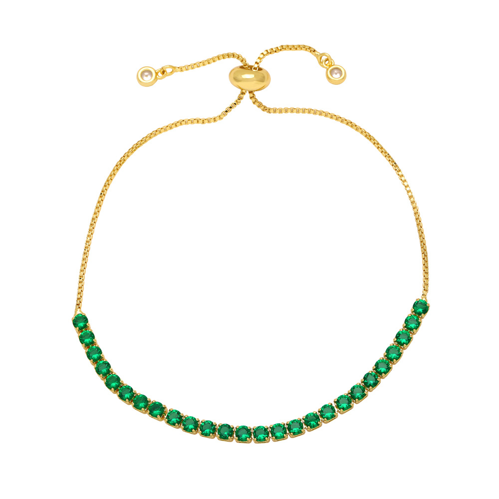 Geometric Inlay Bracelets For Women In Copper With 18K Gold Plated Water Plating And Zircon Inlay 7
