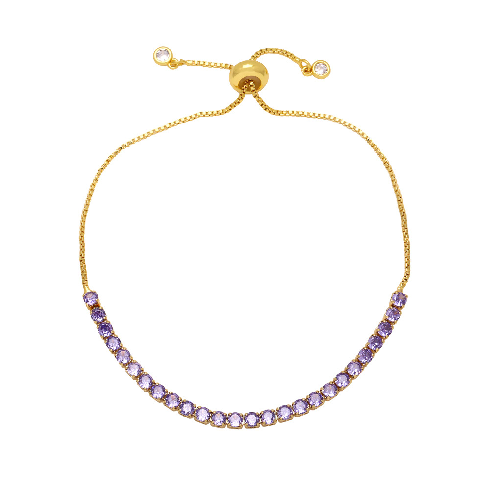 Geometric Inlay Bracelets For Women In Copper With 18K Gold Plated Water Plating And Zircon Inlay 8