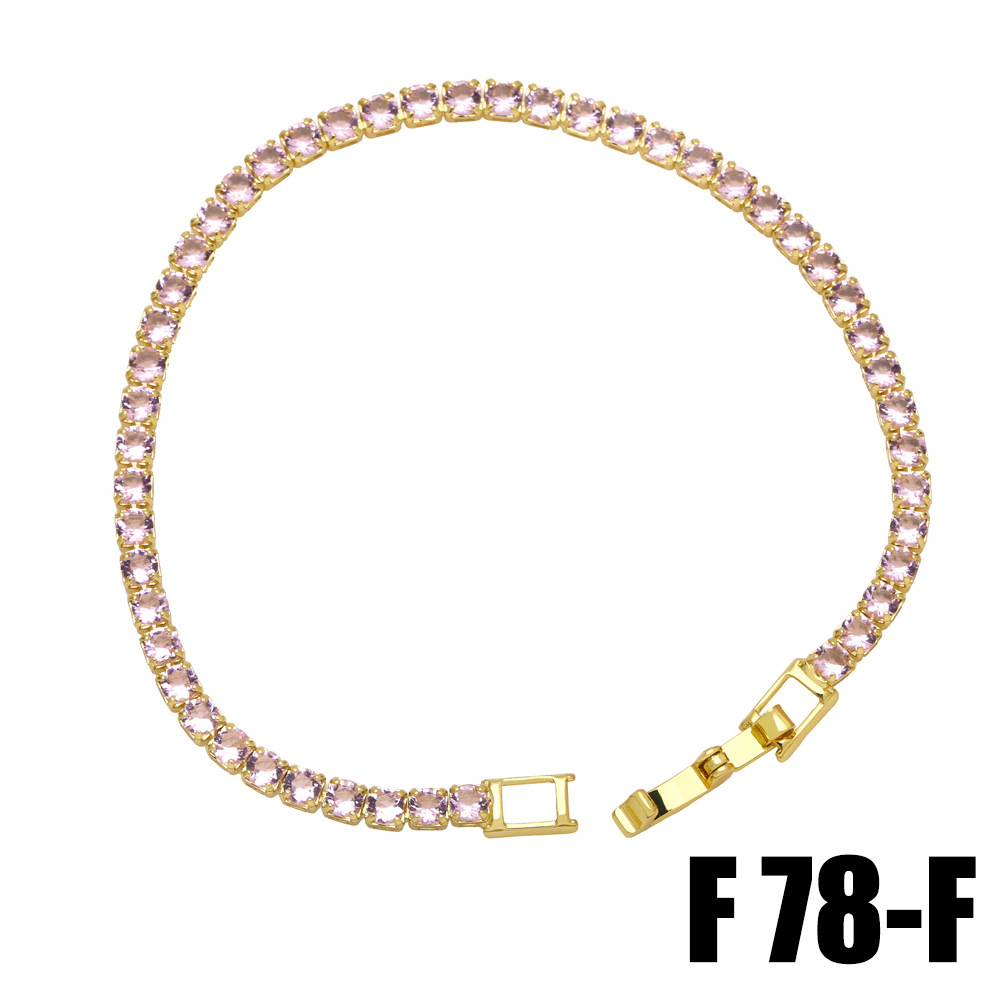 Geometric Copper Bracelet For Women With Zircon Inlay Featuring Hip-Hop Style