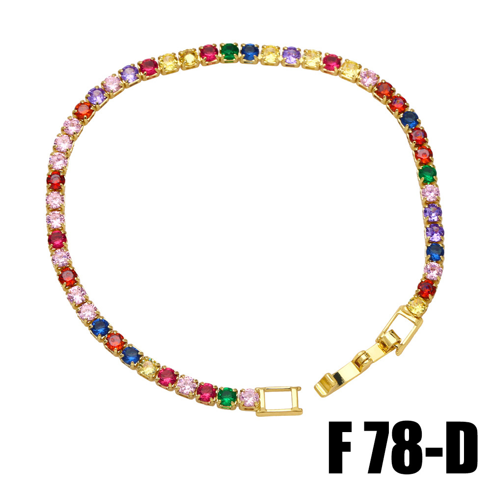 Geometric Copper Bracelet For Women With Zircon Inlay Featuring Hip-Hop Style 2