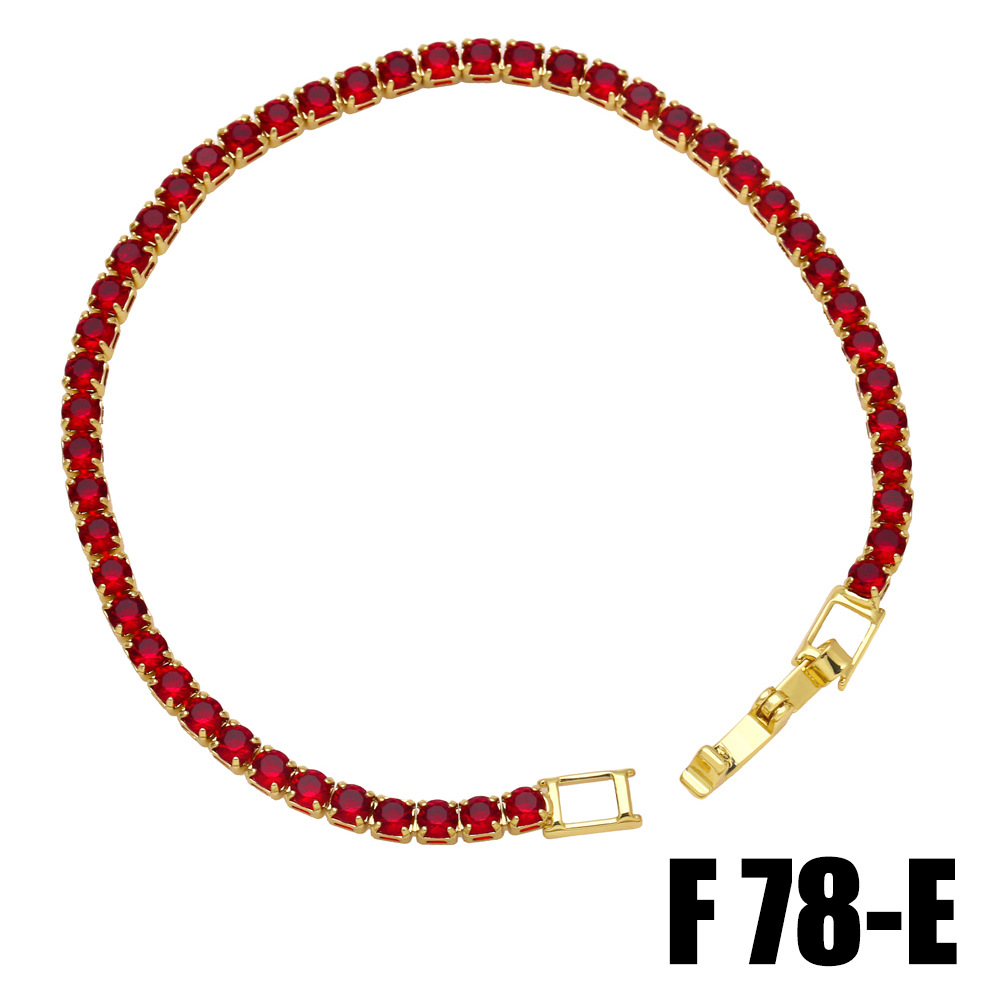 Geometric Copper Bracelet For Women With Zircon Inlay Featuring Hip-Hop Style 3