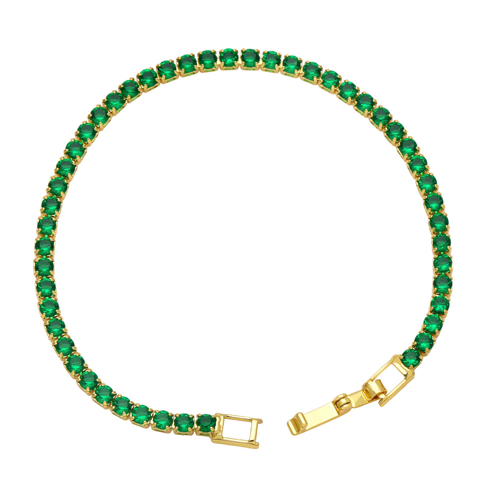 Geometric Copper Bracelet For Women With Zircon Inlay Featuring Hip-Hop Style 4