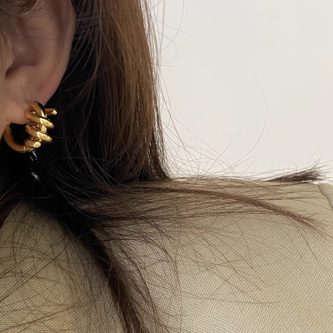 Geometric Electroplated Earrings For Women In 304 Stainless Steel With 16K Real Gold PVD Coating 5