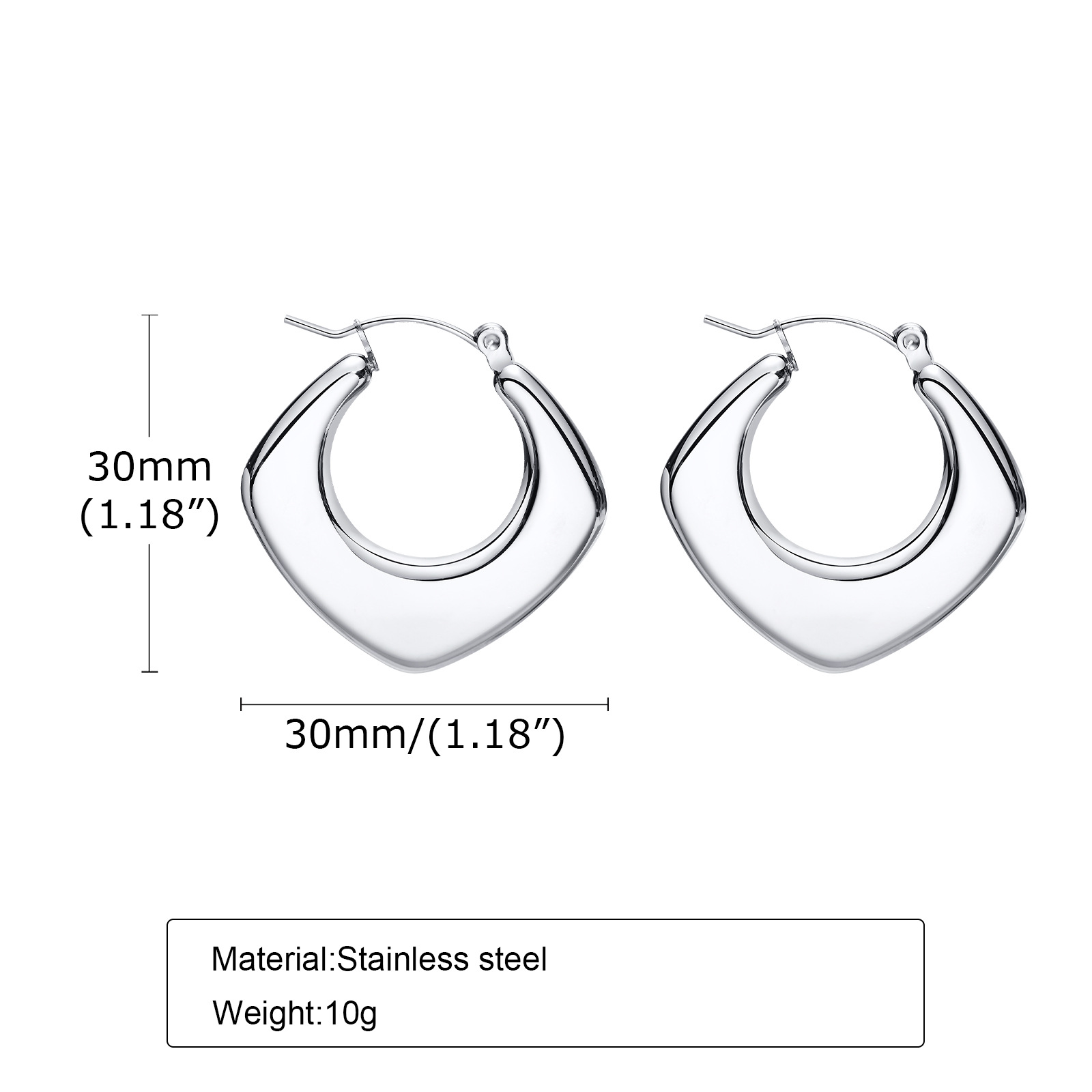 Fashion Geometric Earrings For Women, Waterproof Non Tarnish 201 Stainless Steel, Real Gold Plated With 0.03µm-0.05µm Thickness 3