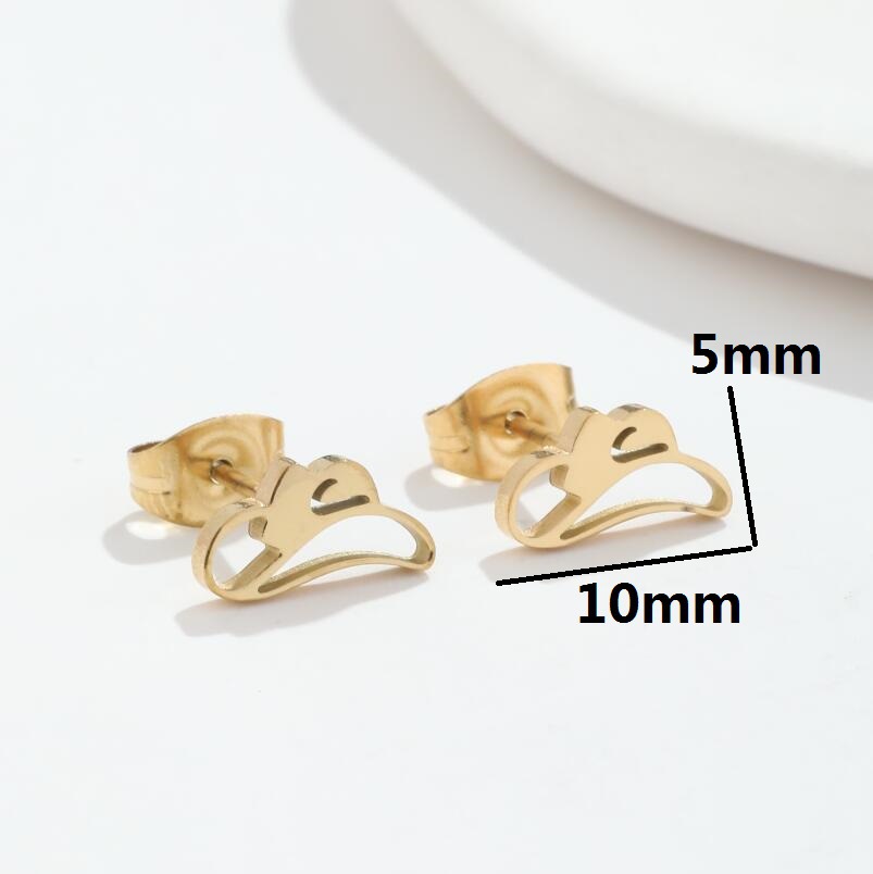 Electroplated Hat Earrings For Women With 316 Stainless Steel Studs And Real Gold PVD Coating 3