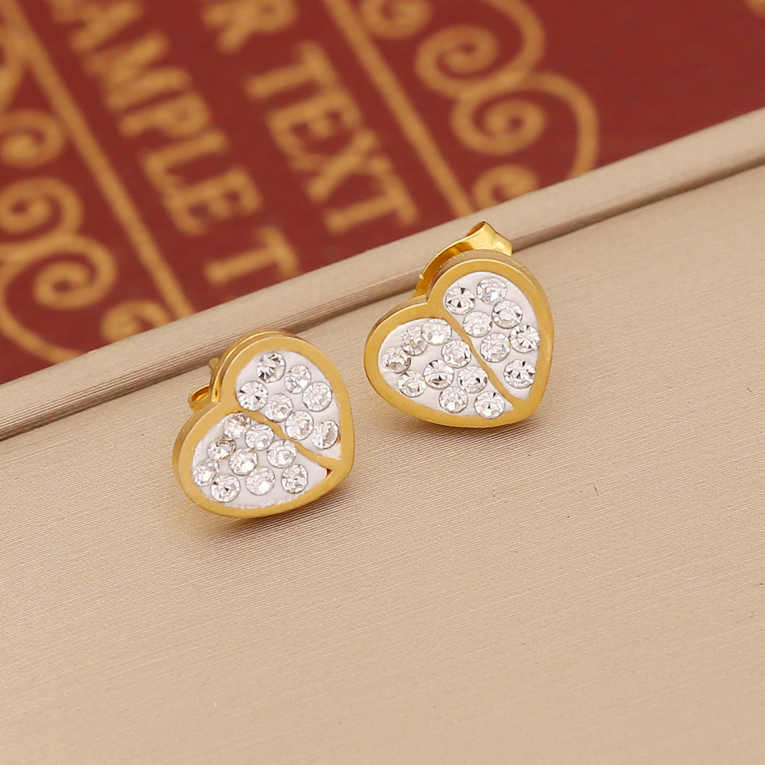 Waterproof Non Tarnish Insect Earrings For Women, 1 Pair Stainless Steel With Real Gold Plated And Rhinestones 4