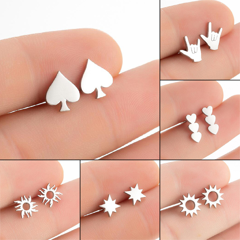Geometric Cut 18K Real Gold Plated Earrings For Women With 304 Stainless Steel Studs Featuring PVD Coating
