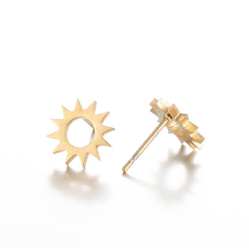 Geometric Cut 18K Real Gold Plated Earrings For Women With 304 Stainless Steel Studs Featuring PVD Coating 3