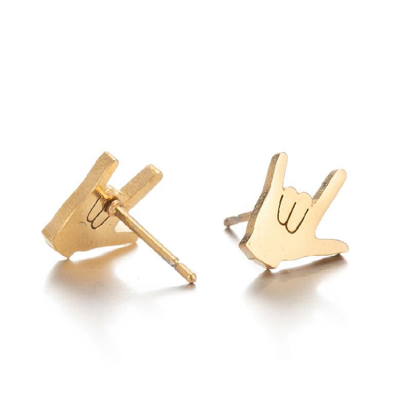 Geometric Cut 18K Real Gold Plated Earrings For Women With 304 Stainless Steel Studs Featuring PVD Coating 4