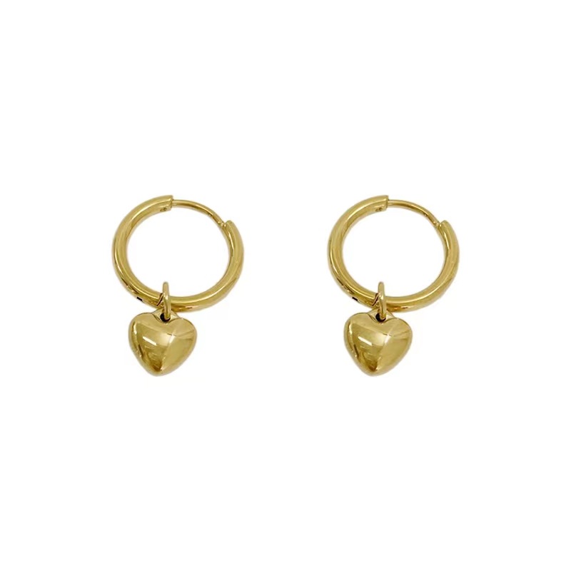 Heart Shape Drop Earrings For Women, Waterproof 304 Stainless Steel With Real Gold Plated PVD Coating 0.03-0.05µm 4