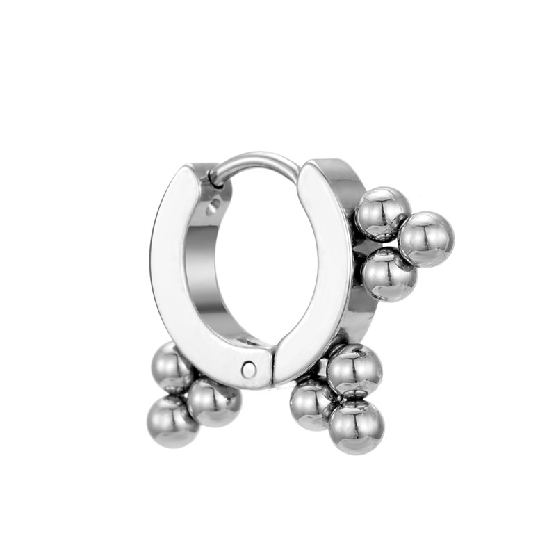 Irregular Hoop Earrings In 201 Stainless Steel With Titanium Steel Inlay, Electroplated Design, Unisex Style 3