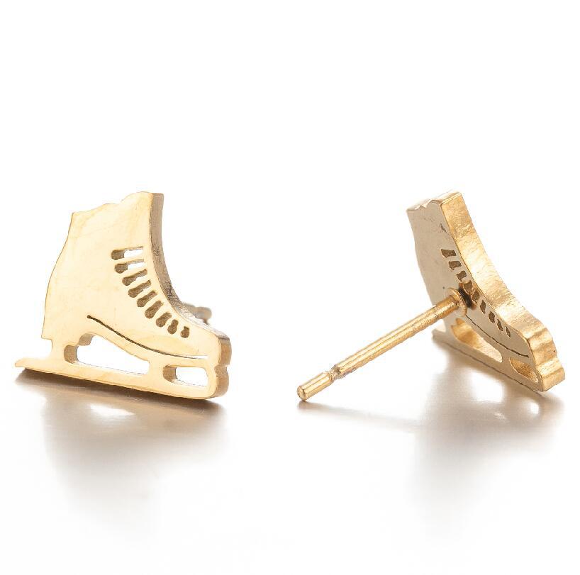 Electroplated Sports Series Earrings For Women With 304 Stainless Steel Ear Pins And 18K Real Gold PVD Coating 3