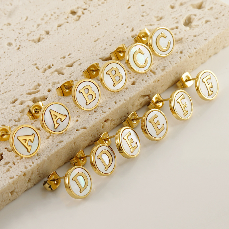 Electroplated 18K Gold Plated Stud Earrings For Women With 304 Stainless Steel PVD Coated Ear Pins