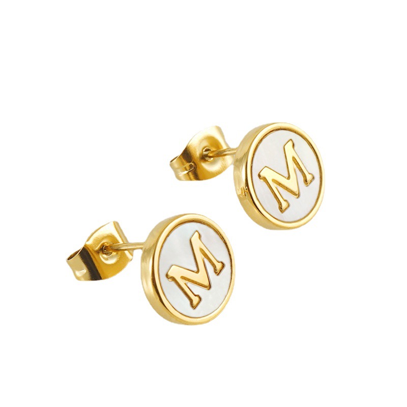 Electroplated 18K Gold Plated Stud Earrings For Women With 304 Stainless Steel PVD Coated Ear Pins 3