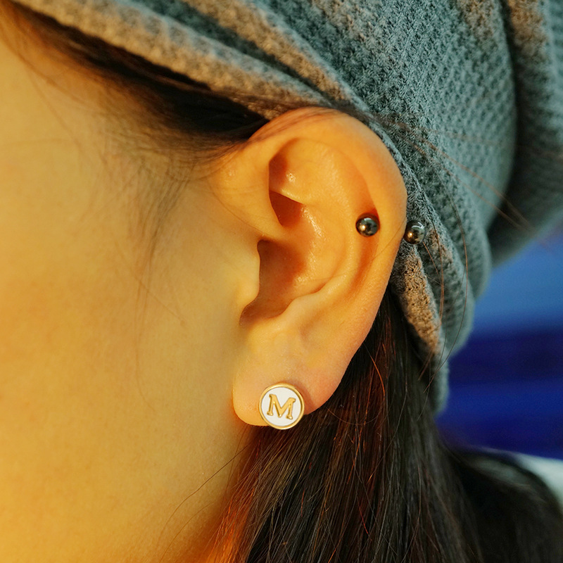 Electroplated 18K Gold Plated Stud Earrings For Women With 304 Stainless Steel PVD Coated Ear Pins 5