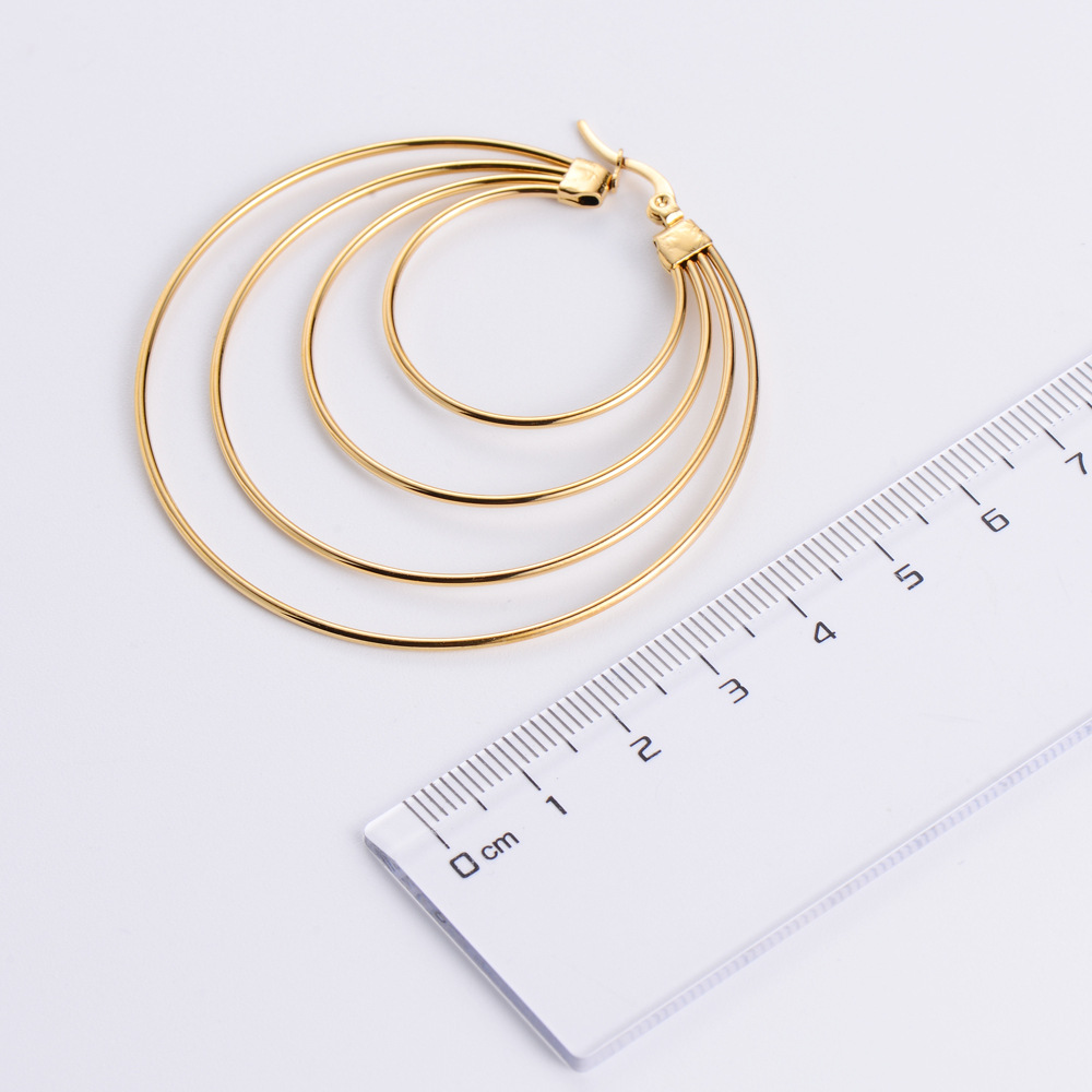 Electroplated Water Droplets Earrings For Women In 304 Stainless Steel With Imitation Gold Water Plating And 0.03µm Coating Thickness 4
