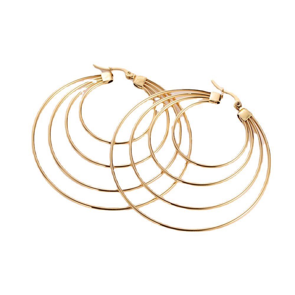 Electroplated Water Droplets Earrings For Women In 304 Stainless Steel With Imitation Gold Water Plating And 0.03µm Coating Thickness 5