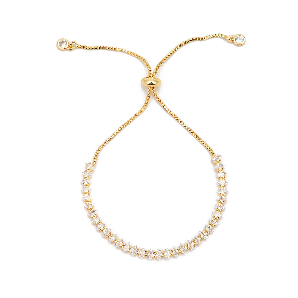 Geometric Copper Bracelet For Women Featuring Diamond Design With Artificial Gemstones, Perfect For Anniversary
