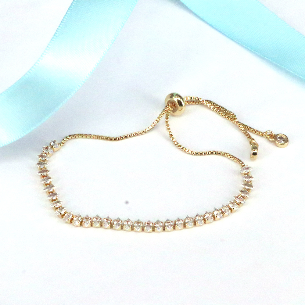 Geometric Copper Bracelet For Women Featuring Diamond Design With Artificial Gemstones, Perfect For Anniversary 2