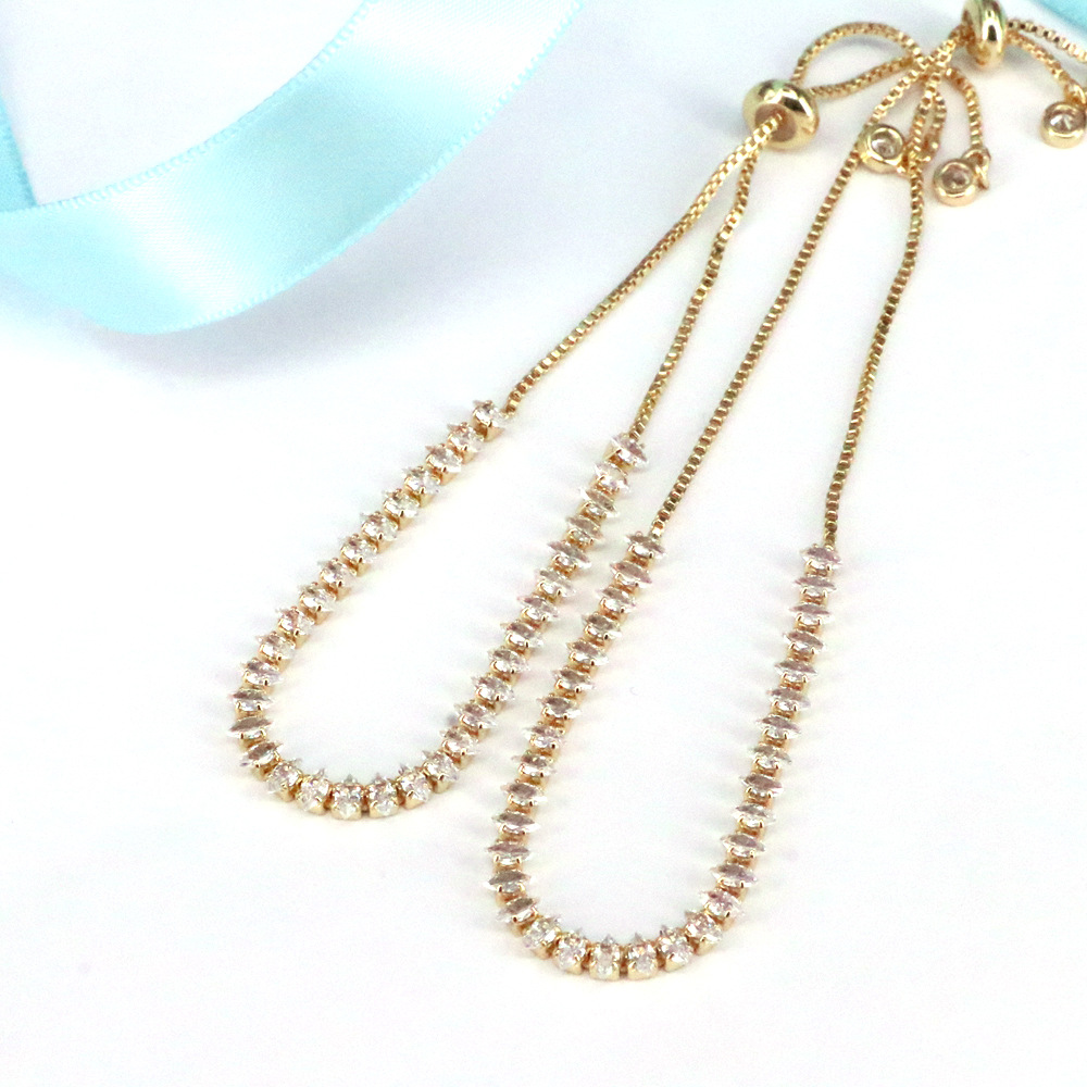 Geometric Copper Bracelet For Women Featuring Diamond Design With Artificial Gemstones, Perfect For Anniversary 3