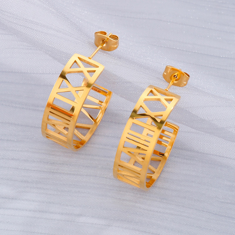 Geometric Stud Earrings For Women Featuring Electroplated 304 Stainless Steel Posts